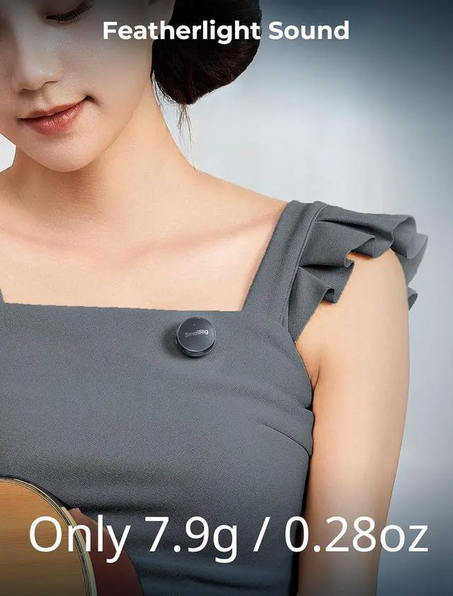 Alt view image 2 of 7 - SMALLRIG S60 Wireless Lavalier Microphone with USB C for iPhone, for Android, Mini Mic with 44H Battery, Noise Reduction, Mute, Gain, Clip On Lapel Mic for Video Recording, Vlogging, Interview,Black