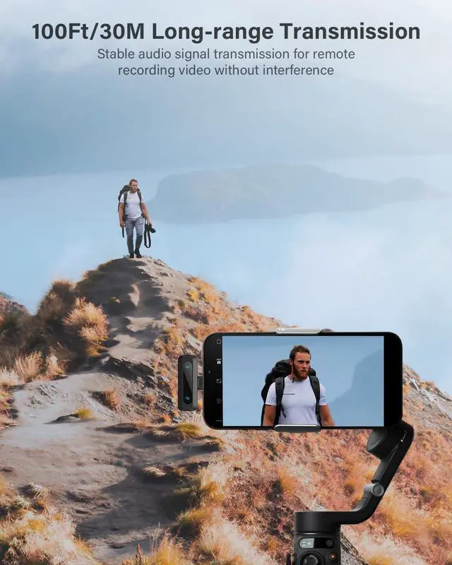 Alt view image 5 of 7 - Mini Microphone for iPhone Android Phone - Wireless Lavalier Microphone Plug-Play Mic with Noise Reduction, Auto Pairing, Mute & Reverb for Vlogging,Video Recording,TikTok,YouTube