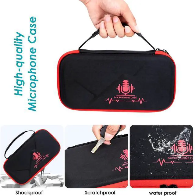 Alt view image 5 of 7 - YOUSHARES MV7 Microphone Case Bag with Mic Cover Foam - Mic Case Hard Carring Case with Windshield Compatible with Shure MV7 USB Condenser Microphone
