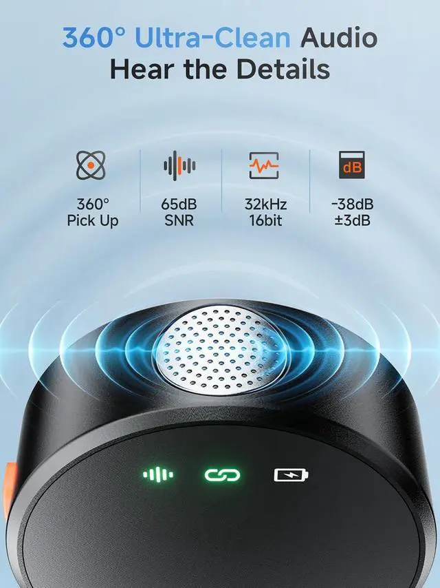 Alt view image 4 of 7 - Wireless Lavalier Microphone for iPhone 15/16 & Android & PC, Magnetic Clip-On Lapel Mic with 2.4G Noise Canceling, Plug-Play Mini Microphone for Video Recording, Interviews, TikTok, YouTube