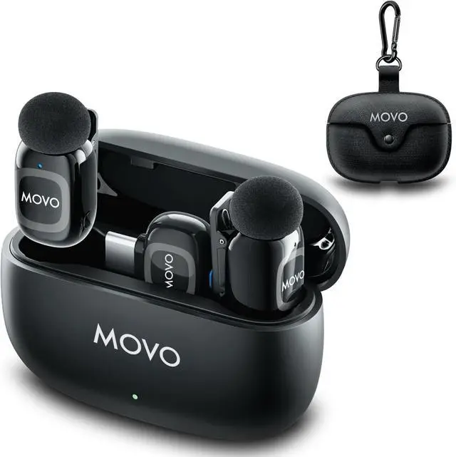 Main image of Movo NanoMic Dual USB-C Wireless Microphone for iPhone 15/16/17 and Up, Android, iPad Pro & Laptops  Wireless Lavalier Mic for USB-C Smartphones & Devices, Great for Vlogging & TikTok