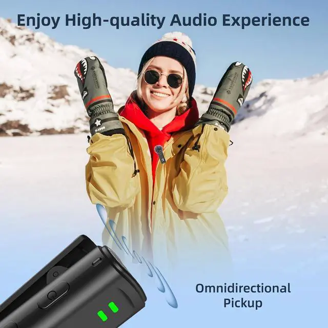 Alt view image 7 of 7 - Wireless Lavalier Microphone for iPhone 16 - USB C Phone Microphone for Video Recording with Noise Reduction Mini Mics 35H Charging Case 75FT Transmission
