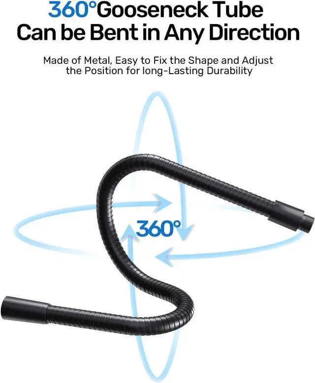 Alt view image 2 of 6 - Heavy Duty 19 inch Microphone Gooseneck - Universal Flexible Gooseneck Arm with 5/8-27 Threaded, 360° Adjustable, Corrosion-resistant Design for Microphone, Webcam, Phone Holder and DIY Setups