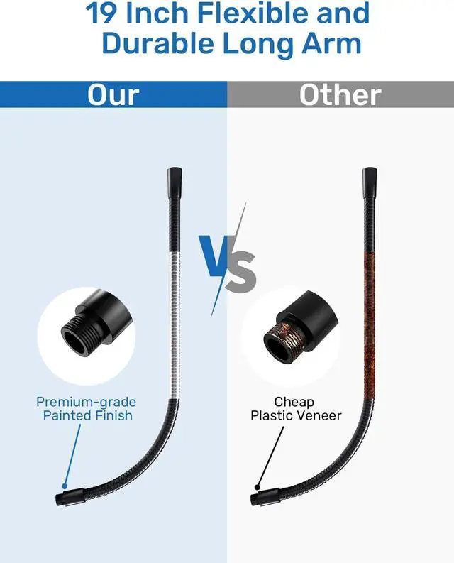 Alt view image 5 of 6 - Heavy Duty 19 inch Microphone Gooseneck - Universal Flexible Gooseneck Arm with 5/8-27 Threaded, 360° Adjustable, Corrosion-resistant Design for Microphone, Webcam, Phone Holder and DIY Setups