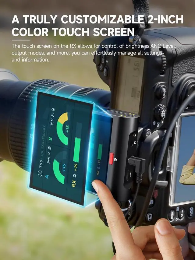 Alt view image 2 of 7 - SYNCO Wireless Microphone with Touch Screen, G3 PRO 2.4G Dual Lavalier Mic 820FT 10H Battery Charging for DSLR Smartphone Laptop with Noise Reduction, Camera-Lapel-Microphones-for-Podcast