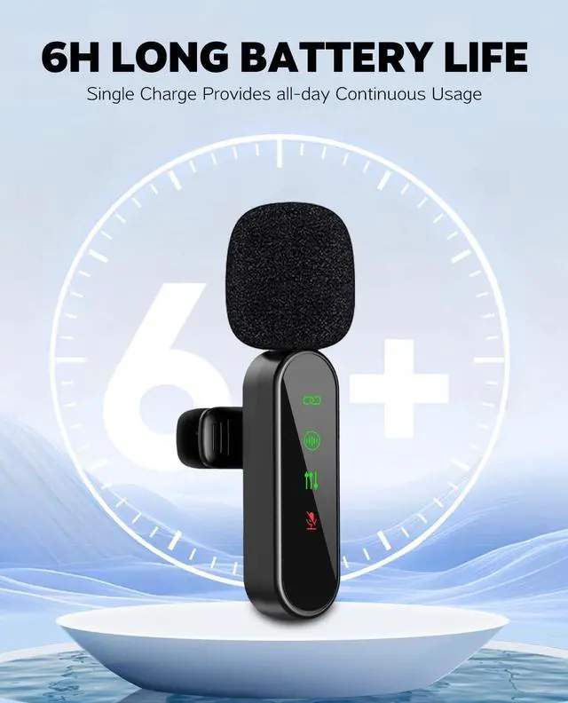 Alt view image 7 of 7 - 4 Packs Wireless Lavalier Microphone for iPhone/Android/Camera, Upgraded Mini Microphone with Noise Reduction, Mic for Video Recording, Podcasts, YouTube, TikTok, and Vlogging