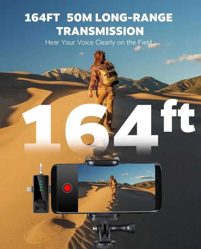 Alt view image 5 of 7 - 4 Packs Wireless Lavalier Microphone for iPhone/Android/Camera, Upgraded Mini Microphone with Noise Reduction, Mic for Video Recording, Podcasts, YouTube, TikTok, and Vlogging