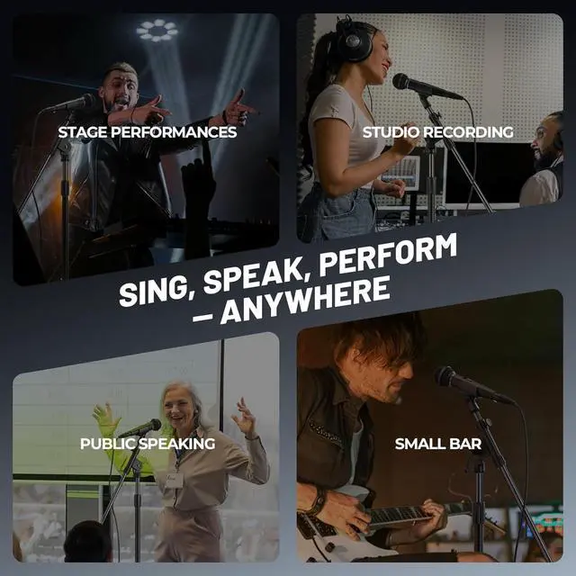 Alt view image 6 of 7 - Phenyx Pro Dynamic Vocal Microphone, Cardioid Microphone with 16.4 ft XLR Cable, Mic Clip, Storage Bag, Wired Handheld Mic for Singing, Stage, Studio, Karaoke (PM-25)