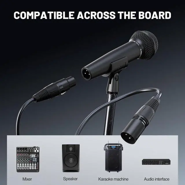 Alt view image 7 of 7 - Phenyx Pro Dynamic Vocal Microphone, Cardioid Microphone with 16.4 ft XLR Cable, Mic Clip, Storage Bag, Wired Handheld Mic for Singing, Stage, Studio, Karaoke (PM-25)