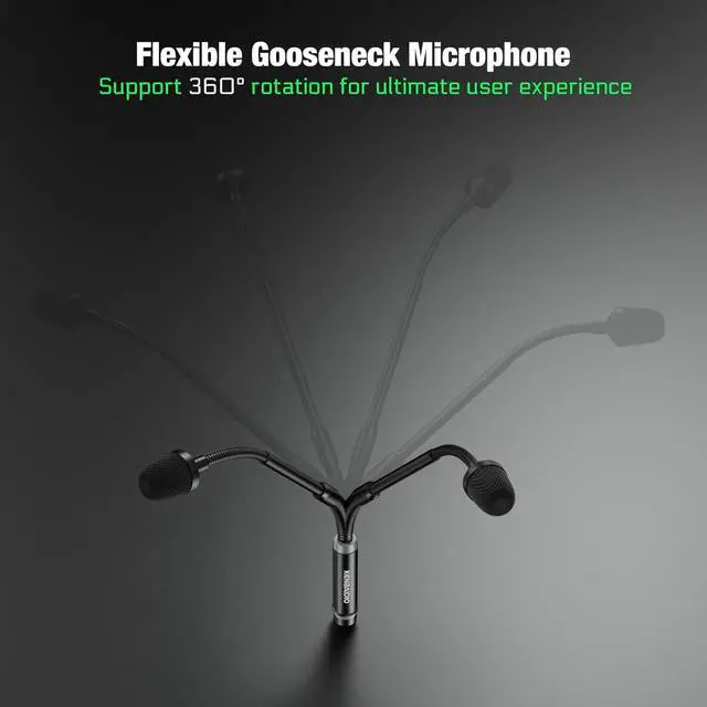 Alt view image 3 of 7 - DJ Mic 17 Inch Flexible Gooseneck Microphone, Professional XLR Wired Dynamic Bob Barker Microphone for Video Conference, Podium, Singing, Karaoke DJ Mixer Dedicated Disc Shouting KTV Bar, Metal