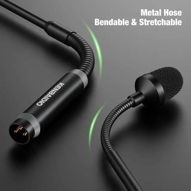 Alt view image 5 of 7 - DJ Mic 17 Inch Flexible Gooseneck Microphone, Professional XLR Wired Dynamic Bob Barker Microphone for Video Conference, Podium, Singing, Karaoke DJ Mixer Dedicated Disc Shouting KTV Bar, Metal