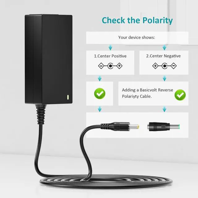 Alt view image 4 of 7 - 12V 5Amp Power Supply Adapter, AC 100-240V to DC 12Vdc 5A 3.5A 3A 2A 1A Replacement Power Cord Converter for LED Strip Light DVD Player CCTV Security Camera Sceptre Onn HP Dell AOC Monitor