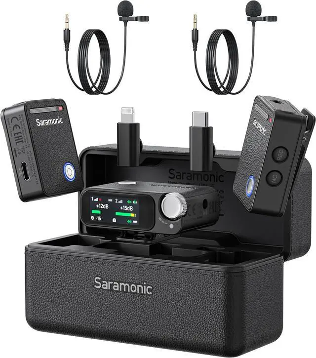 Main image of Saramonic Ultra | Wireless Lavalier Microphone, 32-Bit Float Recording, Timecode Sync, Noise Cancellation, IPX5 Water Resistance, 984 Range, 130dB SPL, for iPhone, Android, Camera (ULTRA03)