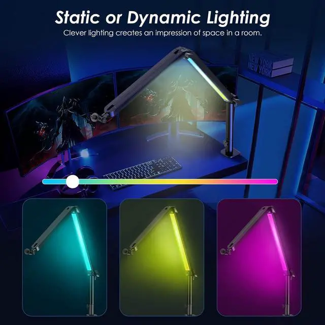 Alt view image 2 of 6 - RGB Mic Boom Arm for Fifine, HyperX QuadCast 1/2 / QuadCast S/SoloCast, Shure SM7B / MV7, Blue Yeti, Rode, Shure, Razer, Gaming Mic and Most Microphones using 3/8" to 5/8" Adapter