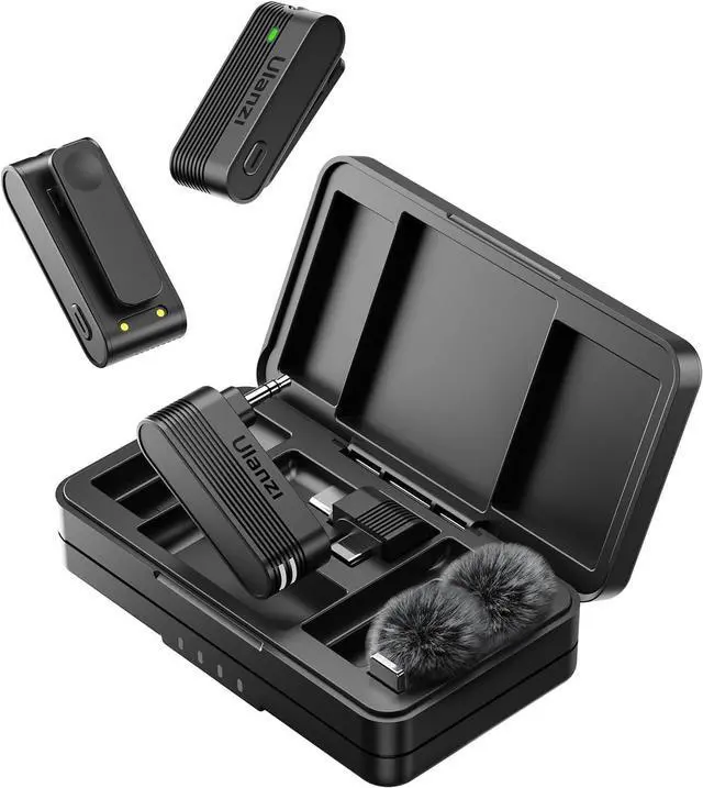 Main image of ULANZI A100 Wireless Lavalier Microphone Lapel Mic for Camera and Phone w USB C/3.5mm/Plug, 32KHz 16Bit, Noise Cancellation, 13.5-Hour Battery, Clip on Microphone for Video Podcast Vlog YouTube