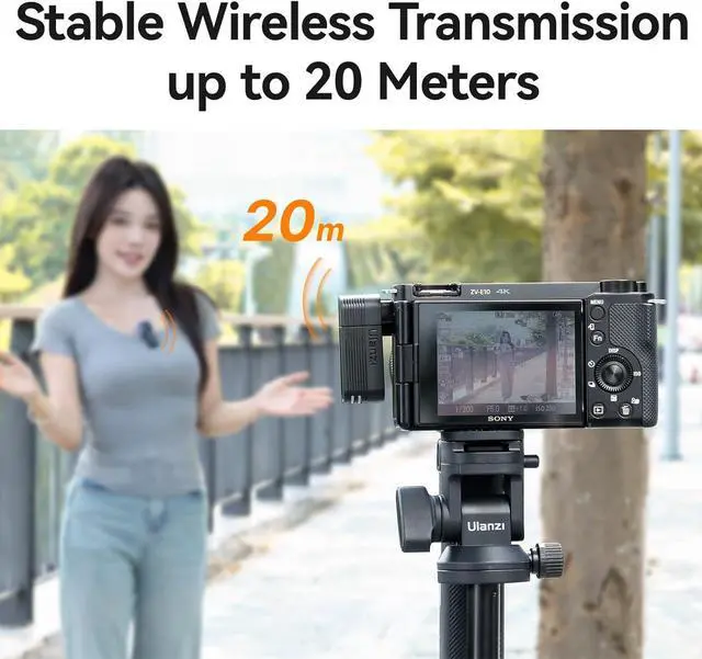 Alt view image 7 of 7 - ULANZI A100 Wireless Lavalier Microphone Lapel Mic for Camera and Phone w USB C/3.5mm/Plug, 32KHz 16Bit, Noise Cancellation, 13.5-Hour Battery, Clip on Microphone for Video Podcast Vlog YouTube