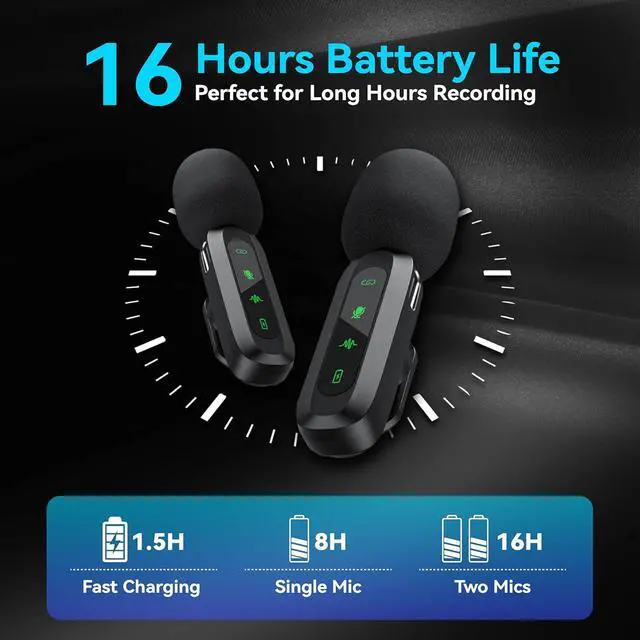 Alt view image 4 of 7 - XBT 2-Pack Wireless Lavalier Microphone for iPhone,iPad,Android - Clip-on Lapel Mic with Noise Reduction,Plug & Play Mini Microphone for Video Recording,Interview,Podcast,Vlog,TikTok,YouTube,Streaming