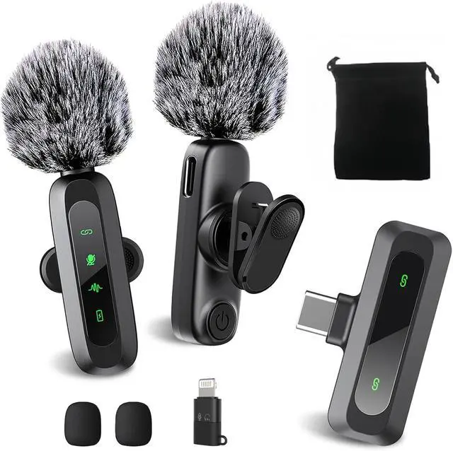 Main image of XBT 2-Pack Wireless Lavalier Microphone for iPhone,iPad,Android - Clip-on Lapel Mic with Noise Reduction,Plug & Play Mini Microphone for Video Recording,Interview,Podcast,Vlog,TikTok,YouTube,Streaming