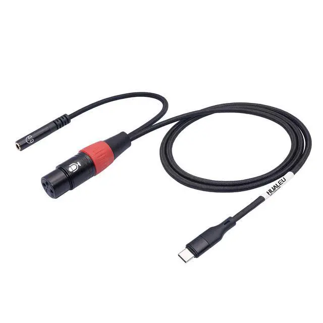 Alt view image 6 of 7 - 3.3FT USB C to XLR Female Mic Cable & 3.5mm (1/8") Female Stereo Out,XLR-to-USB C Digital Interface with Headphone Jack,for iPhone 15 Google Huawei Phone