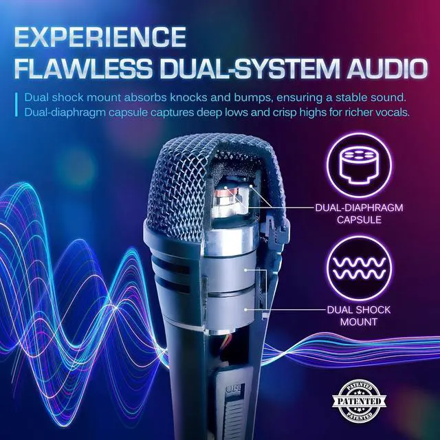 Alt view image 3 of 7 - CAROL Sigma-plus2 XLR Wired Vocal Microphone  Dynamic Supercardioid Mic with Dual Shock Mount Tech for Singing, Rock & Metal Band Performances, Includes Mic Clip, 14.8ft XLR Cable & On/Off Switch