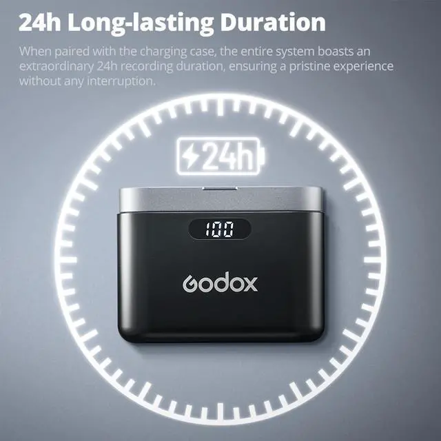 Alt view image 6 of 7 - GODOX WES1 KIT2 Wireless Lavalier Microphone for iPhone, MFi Certified, Plug and Play Noise Cancelling Lapel Mic with 656ft Transmission, Charging Case, Compatible with iPhone,ipad (WES1 KIT2)