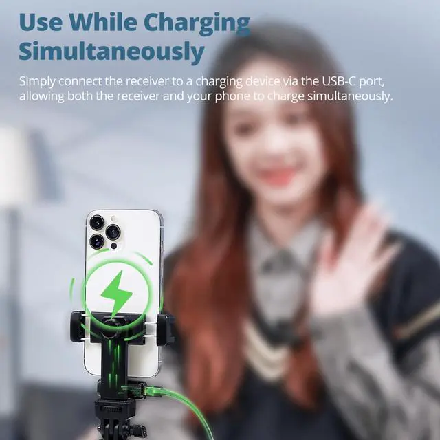 Alt view image 7 of 7 - GODOX WES1 KIT2 Wireless Lavalier Microphone for iPhone, MFi Certified, Plug and Play Noise Cancelling Lapel Mic with 656ft Transmission, Charging Case, Compatible with iPhone,ipad (WES1 KIT2)