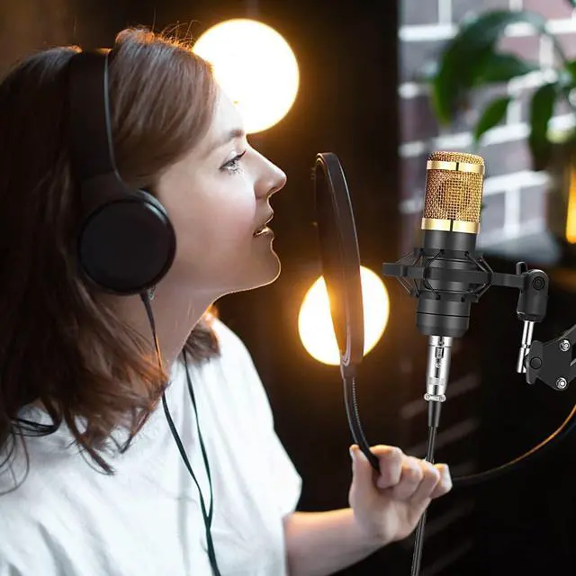 Alt view image 7 of 7 - Podcast Equipment Bundle, All-in-One Audio Interface with Studio Condenser Microphone Perfect for Podcasting, Recording, Singing, Streaming and Gaming, PC, Smartphone, YouTube, TikTok(V8S Pro)