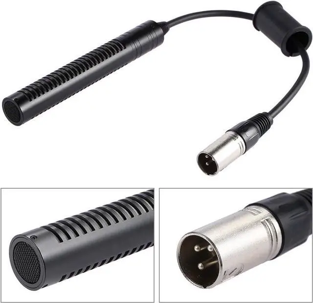 Alt view image 2 of 5 - Andoer Video Recording Interview Photography Stereo Condenser Unidirectional Microphone Mic for Sony Panosonic Camcorders-XLR Interface