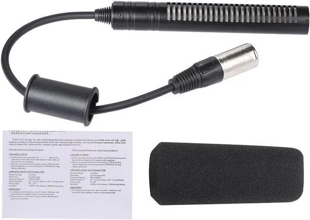 Alt view image 5 of 5 - Andoer Video Recording Interview Photography Stereo Condenser Unidirectional Microphone Mic for Sony Panosonic Camcorders-XLR Interface