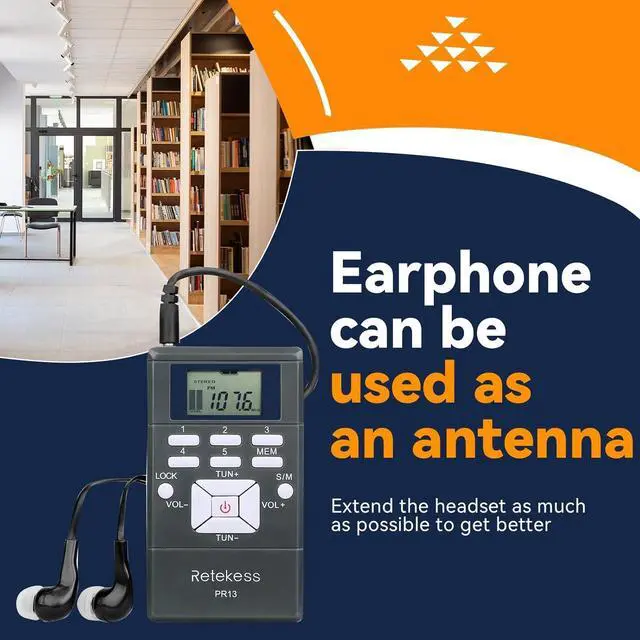 Alt view image 2 of 7 - Church Translation System with 1 TR503 FM Transmitter Headset and 10 PR13 FM Radio Receivers, Listening System for Factory Museum School Church (1 Transmitter 10 Receivers)