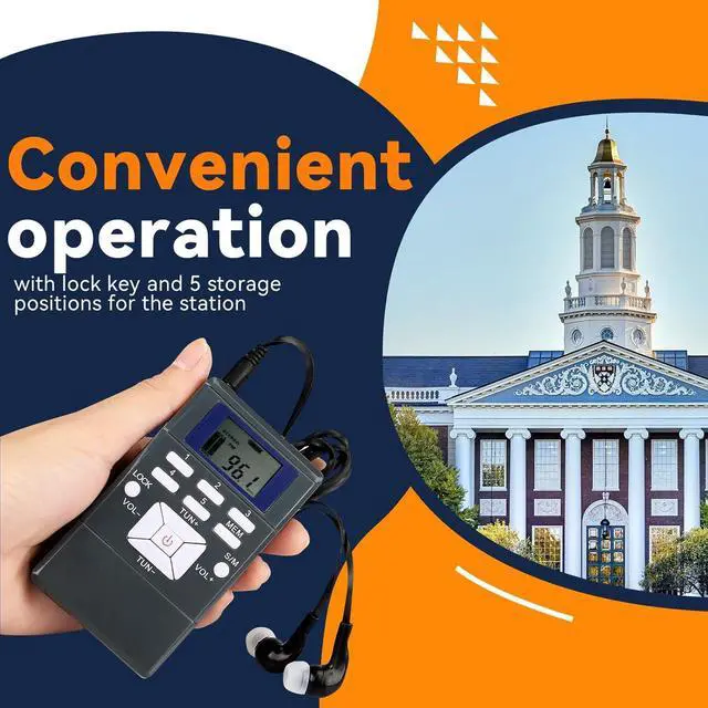 Alt view image 5 of 7 - Church Translation System with 1 TR503 FM Transmitter Headset and 10 PR13 FM Radio Receivers, Listening System for Factory Museum School Church (1 Transmitter 10 Receivers)