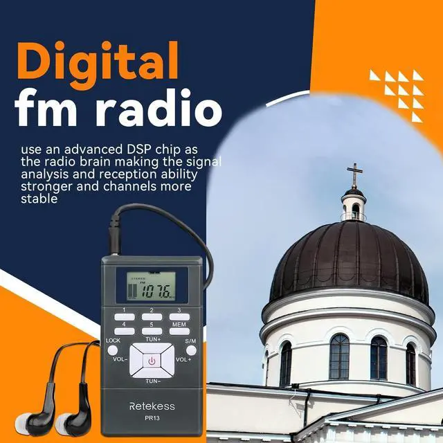 Alt view image 6 of 7 - Church Translation System with 1 TR503 FM Transmitter Headset and 10 PR13 FM Radio Receivers, Listening System for Factory Museum School Church (1 Transmitter 10 Receivers)