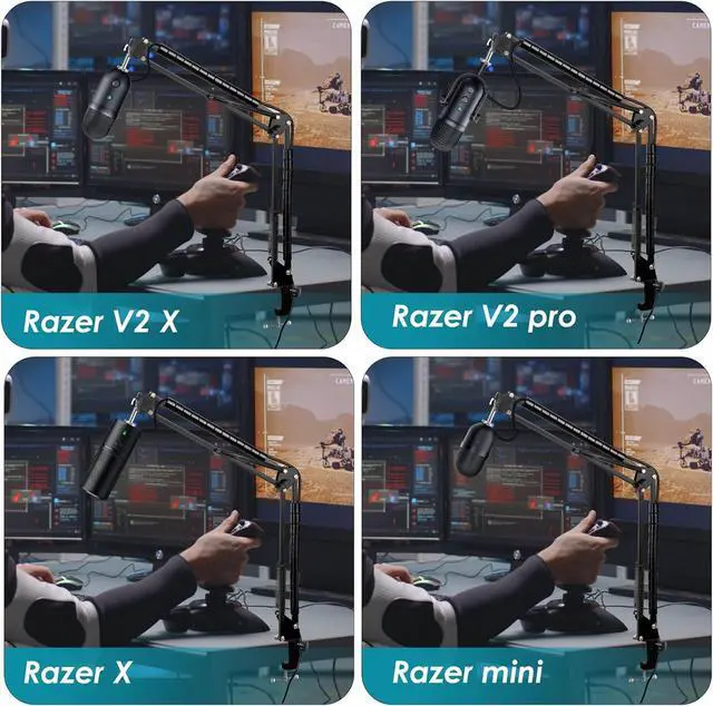 Alt view image 6 of 7 - Mic Boom Arm for Razer Seiren V2 X Microphone - Adjustable Mic Arm Compatible with Razer Seiren V2 Pro, Seiren Mini and Seiren X, Mic Stand Great for Streaming, Gaming, Podcast by YOUSHARES
