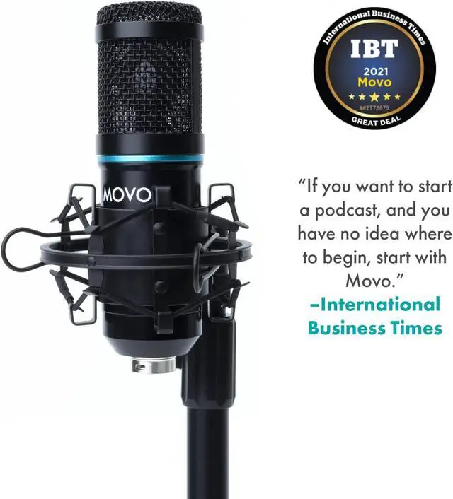 Alt view image 3 of 7 - Movo PC-M6 Universal Cardioid Condenser Microphone with XLR and 3.5mm, Shock Mount, and Windscreen - Perfect for Podcasting, Live-Streaming, Gaming, Remote Work