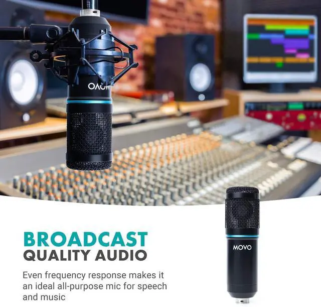 Alt view image 5 of 7 - Movo PC-M6 Universal Cardioid Condenser Microphone with XLR and 3.5mm, Shock Mount, and Windscreen - Perfect for Podcasting, Live-Streaming, Gaming, Remote Work
