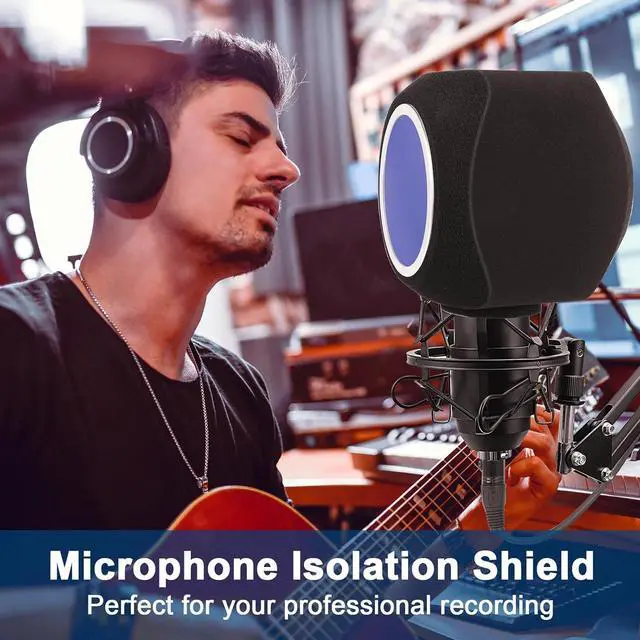 Alt view image 2 of 7 - Microphone Isolation Ball, Microphone Isolation Shield Pop Filter for Microphone for Noise and Reflection Reduction, Sound-Absorbing Foam Cover for Recording Studios, Singing, Live Stream