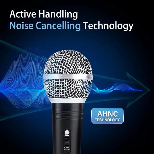 Alt view image 3 of 7 - Adamantite Dynamic Karaoke Microphone for Singing, Metal Handheld Wired Microphone, 13ft Cable and Magnetic Switch, Perfect for Speakers, Karaoke Machines, Amplifiers, Mixers (Black)