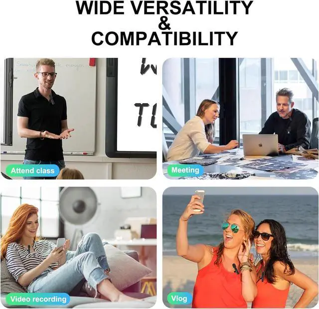 Alt view image 5 of 6 - 2 Pack Wireless Lavalier Microphone for iPhone, Professional Lapel Mics, Wireless Mic Plug-Play, Lapel Microphone for Video Recording Interview TikTok (USB C for Android iphone15/16)