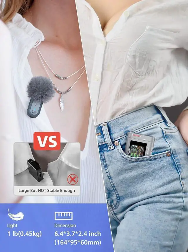 Alt view image 5 of 6 - SYNCO Wireless Lavalier Microphone, G3 Lapel Mic Grey Triple Channel Transmission up to 250m for DSLR Camera Smartphone Laptop for YouTube Streaming Vlogging, Wireless-Lavalier-Recording-Video-Mic