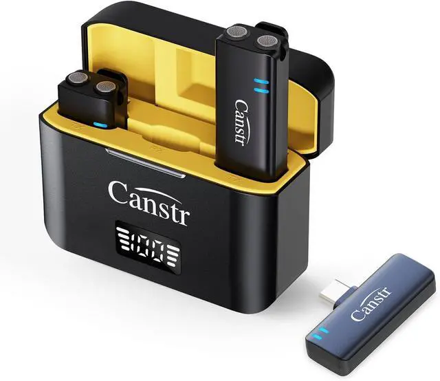 Main image of Wireless Lavalier Microphone for iPhone 15/Android with USB C(2TX+1RX+Charging Case), Lapel Bluetooth Mic with Noise Cancellation, Mini Microphone for Vlogs, TikTok, Video Recording, Streaming