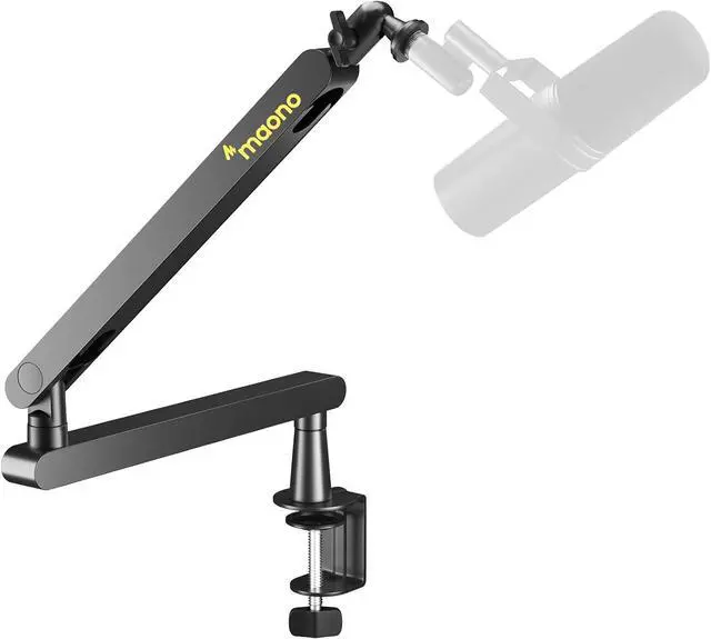 Main image of MAONO Microphone Boom Arm, Low Profile Mic Arm with Cable Management Channels, Desk Mount Clamp, Fully Adjustable, Heavy Duty Mic Stand for Podcast Studio Streaming (BA92 Black)