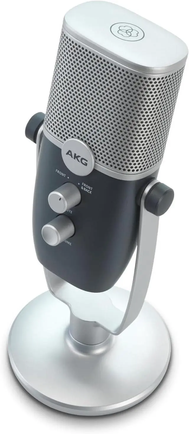 Alt view image 6 of 7 - AKG Pro Audio Ara Professional USB-C Condenser Microphone, Dual Pattern Audio Capture Modes for Podcasting, Video Blogging, Gaming and Streaming, Blue & Silver