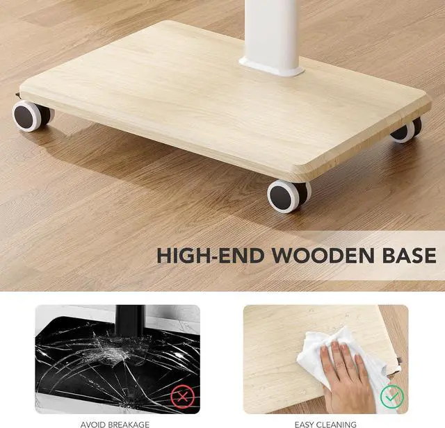 Alt view image 5 of 7 - AX WABER Mobile TV Stand for 27 to 65 Inch TVs,Portable Rolling TV Cart on Wheels, Tall Universal Floor Stands with Swivel Mount, Height Adjustable Sleeking Standing Mount Fit Corner, Bedroom, Outdoor