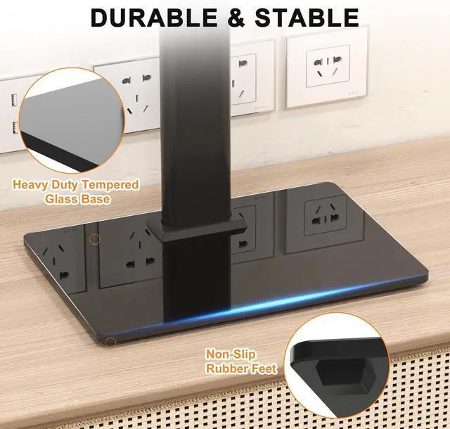 Alt view image 6 of 7 - Universal Swivel TV Stand Base Table Top TV Stand for 17-43 Inch TVs Height Adjustable Monitor Mount Stand, Holds up to 88lbs, Max VESA 200x200mm, TS205