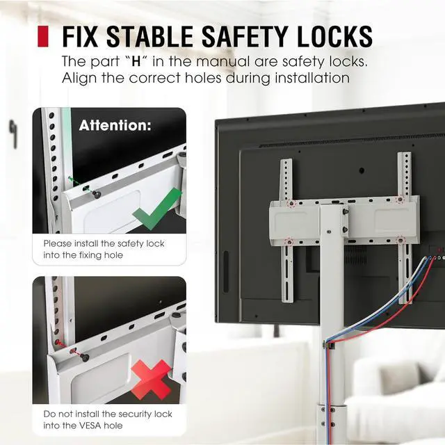 Alt view image 5 of 7 - Universal Swivel TV Stand Table Top Mount Stand for 43 to 85 inch TVs, 8 Level Height Adjustable with Tilting, Heavy Duty Tempered Glass Base, Holds up 110lbs, MAX VESA 400x600mm, Black