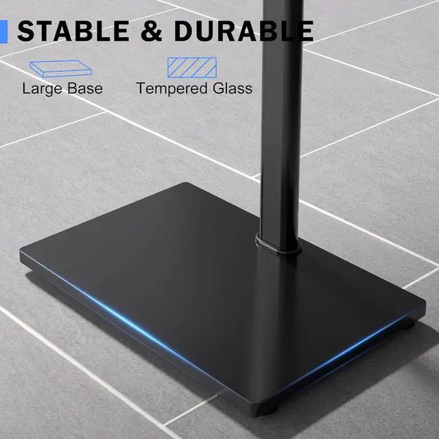 Alt view image 4 of 7 - Universal Pedestal TV Stand with Bracket for 32"-75" TVs Floor TV Stand w/Cable Management Holds 132lbs Max VESA 600x400mm TS004H