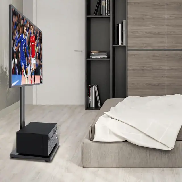 Alt view image 7 of 7 - Universal Pedestal TV Stand with Bracket for 32"-75" TVs Floor TV Stand w/Cable Management Holds 132lbs Max VESA 600x400mm TS004H