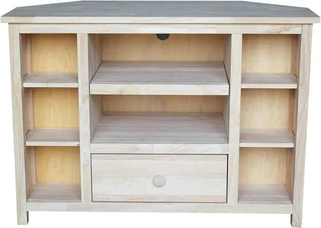 Alt view image 2 of 7 - IC International Concepts Unfinished Corner Entertainment/TV Stand, OneSize