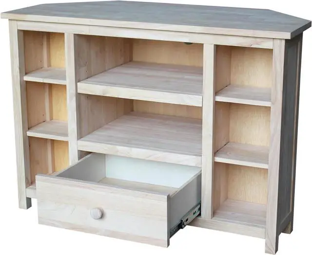 Alt view image 5 of 7 - IC International Concepts Unfinished Corner Entertainment/TV Stand, OneSize