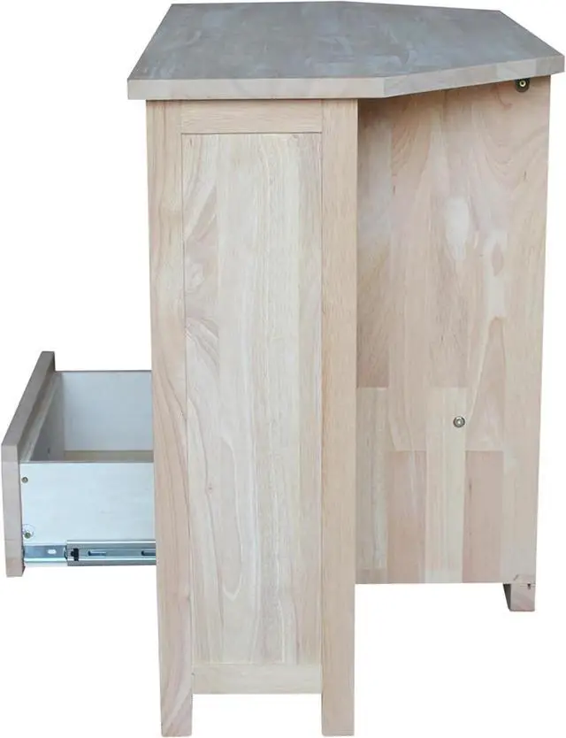 Alt view image 7 of 7 - IC International Concepts Unfinished Corner Entertainment/TV Stand, OneSize